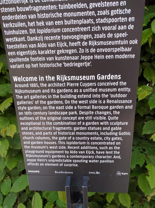 Rijksmuseum - Amsterdã | Jardim